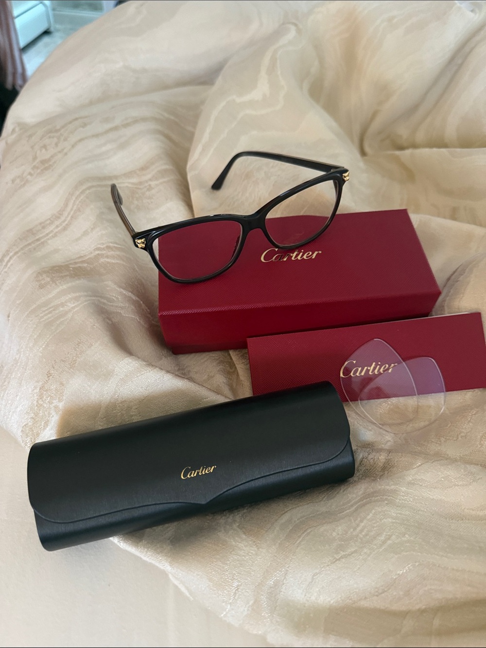 Cartier tortoise plastic frames with panthers